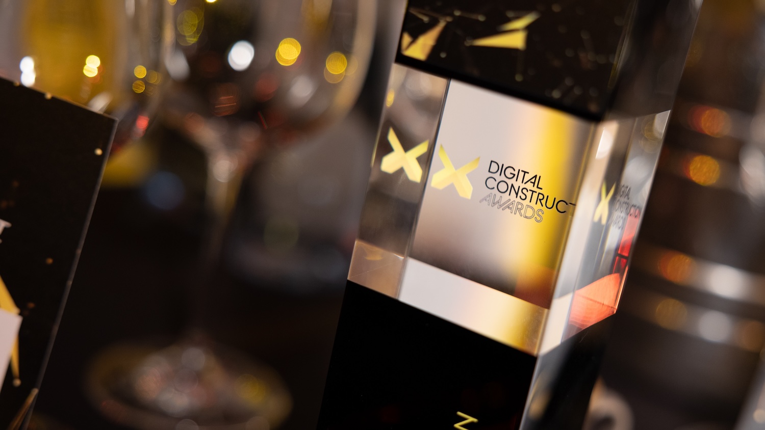 A photo of one of the trophies at the Digital Construction Awards