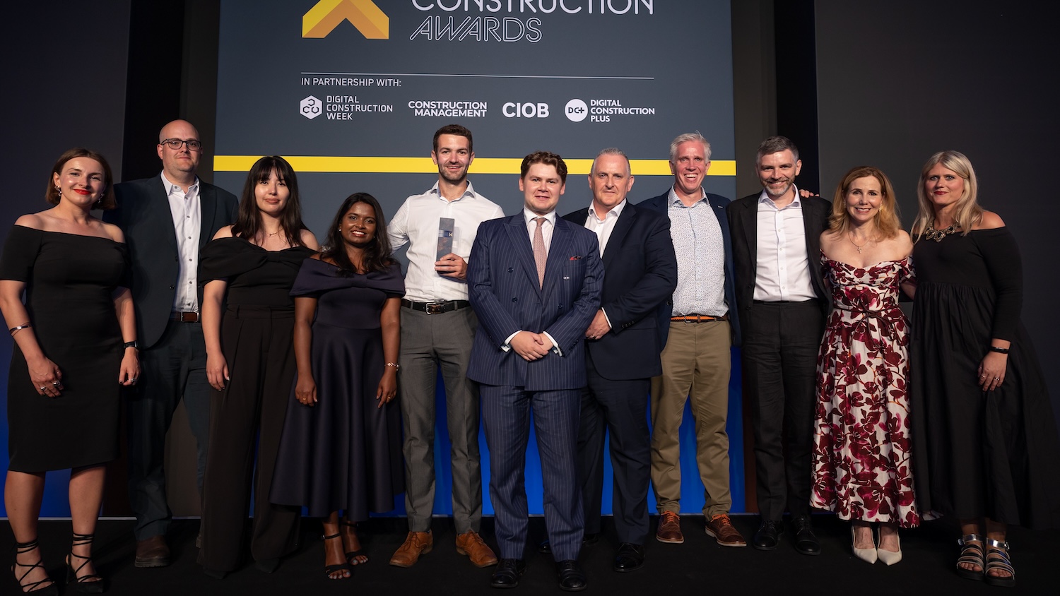 McLaren Construction's digital information management team collect their trophy at the Digital Construction Awards 2025