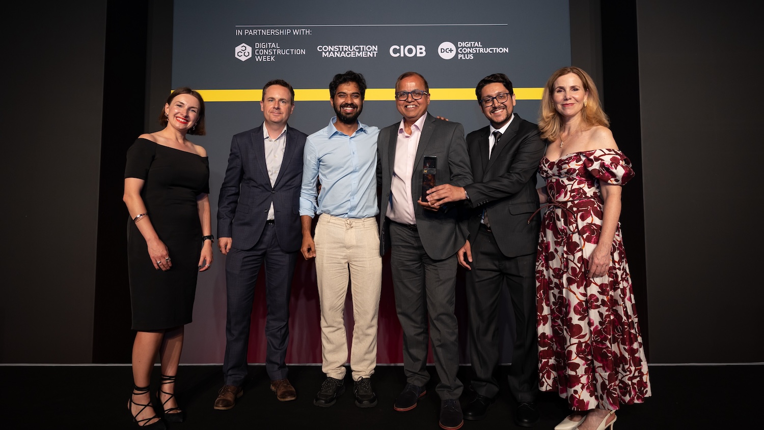 The SmartViz team collect their trophy at the Digital Construction Awards 2025