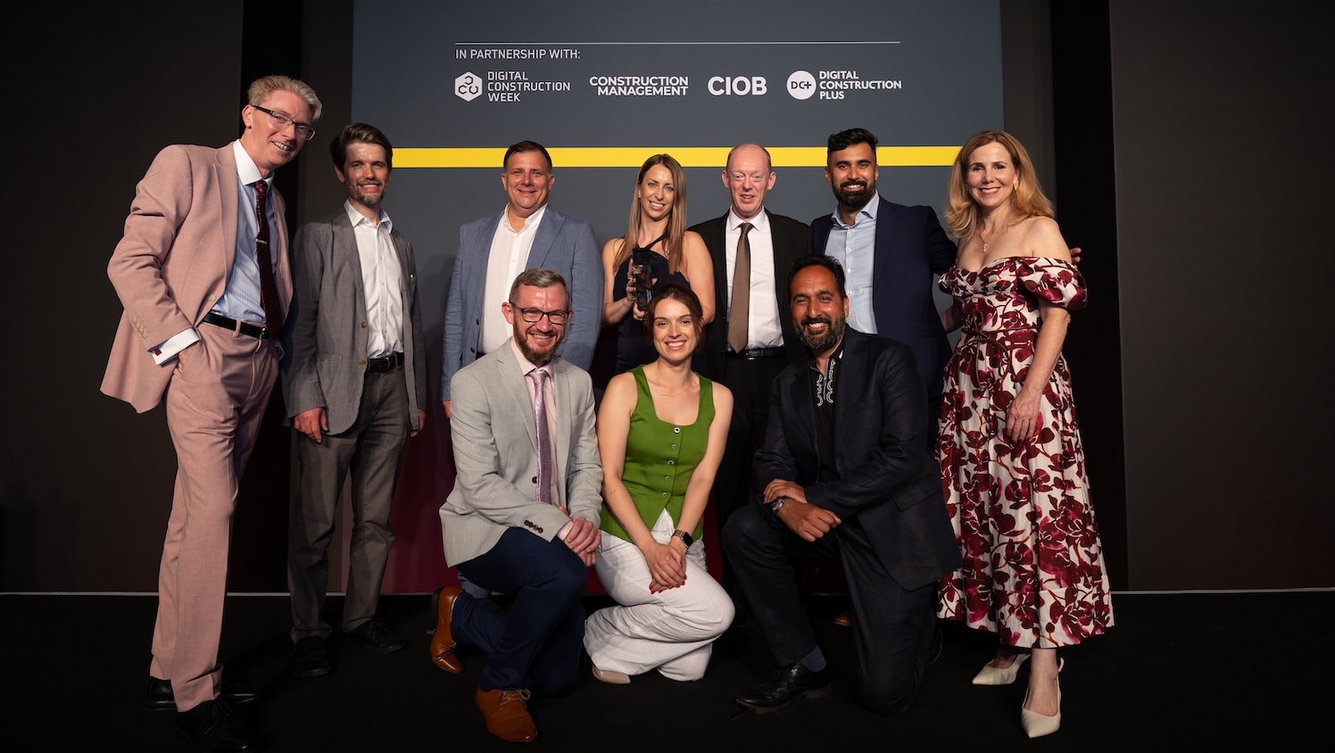 The Water Industry Printfrastructure team collect their trophy at the Digital Construction Awards 2025