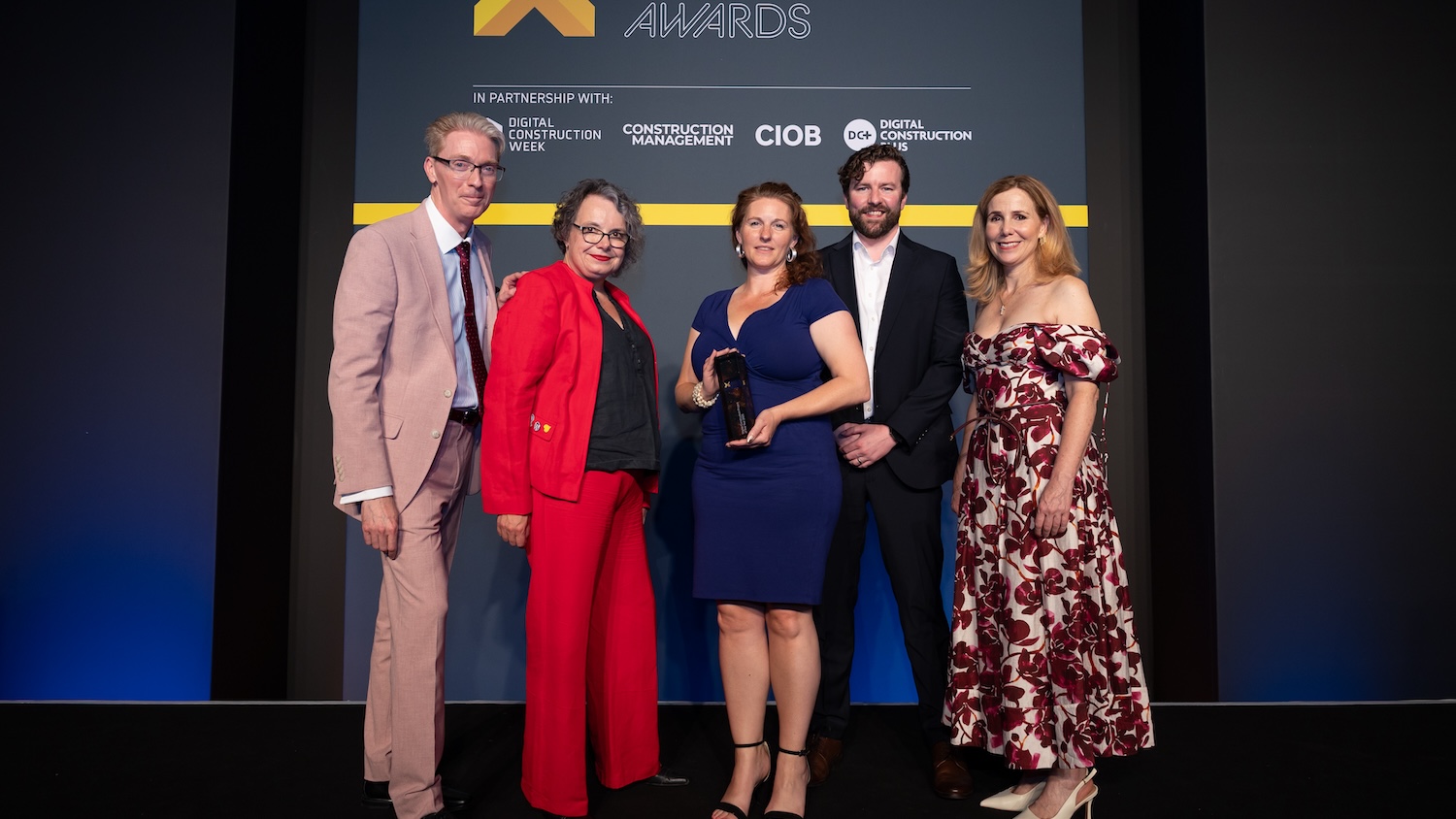 The winners of Digital Construction Project of the Year on stage at the Digital Construction Awards 2025