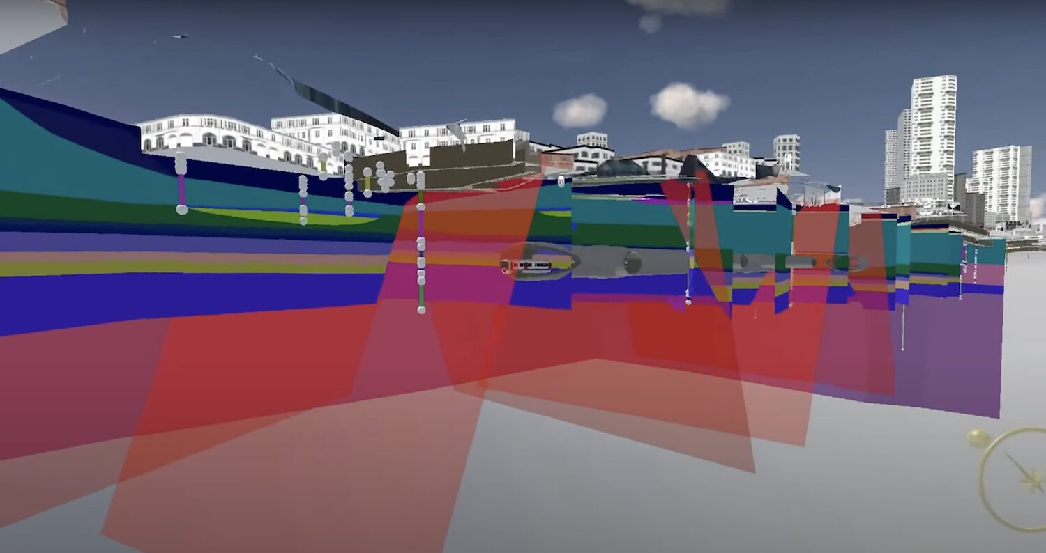 A screenshot of the British Geological Survey's model of Farringdon