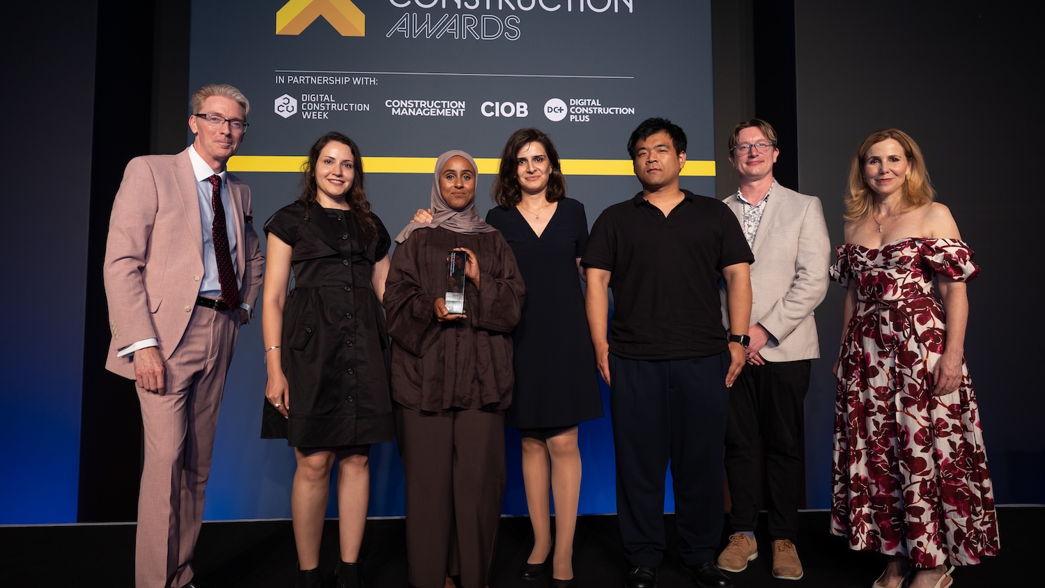 The Chetwoods team collects their trophy at the Digital Construction Awards