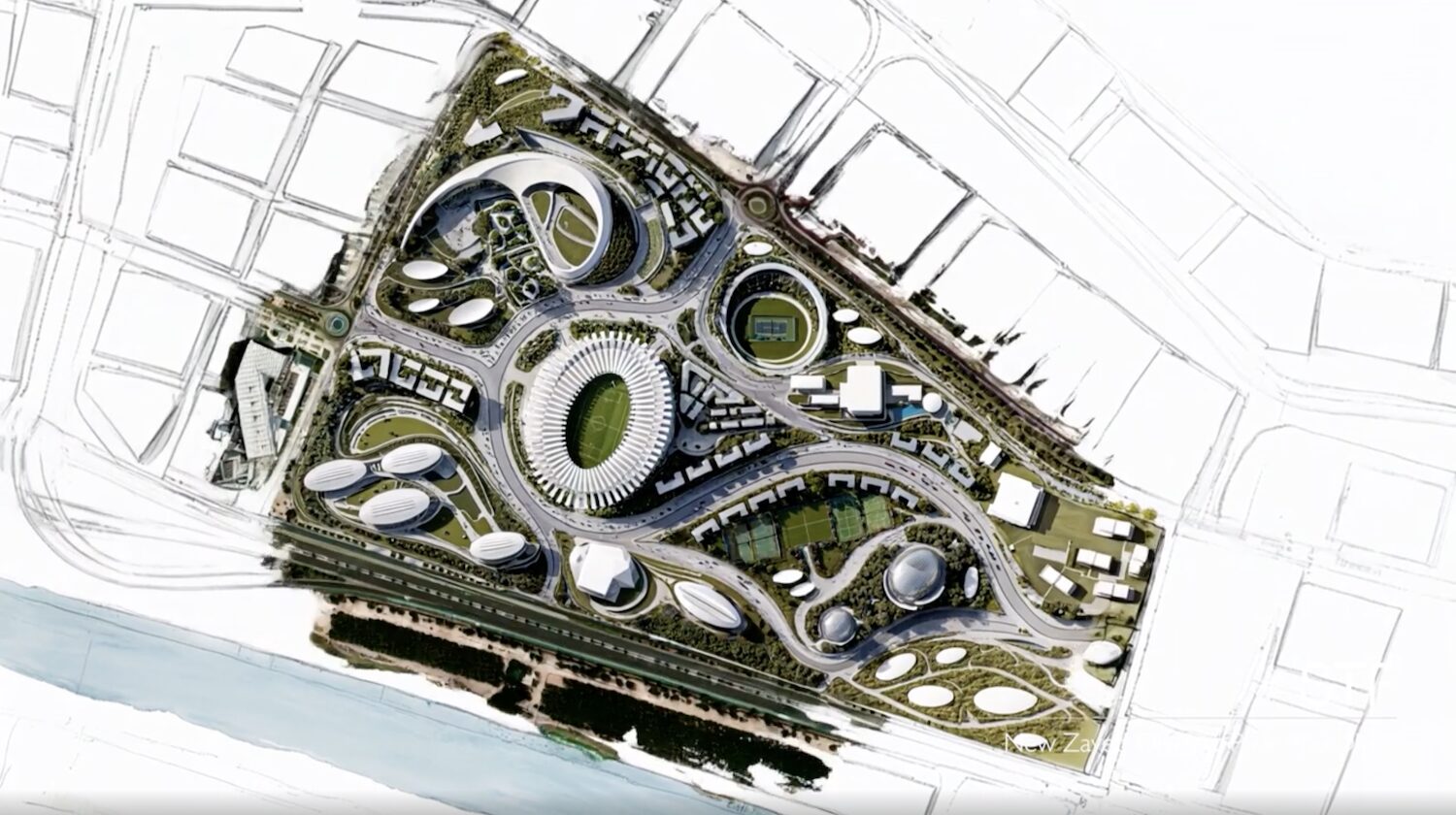 Screen shot from Studio Tim Fu of sketch to masterplan with AI