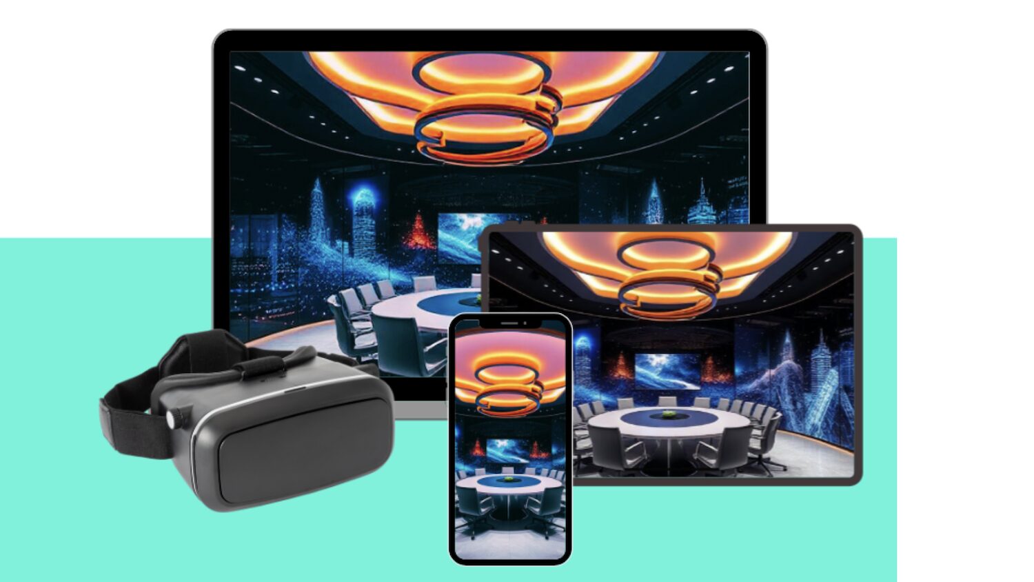 Image of multi-media devices for nima virtual conference