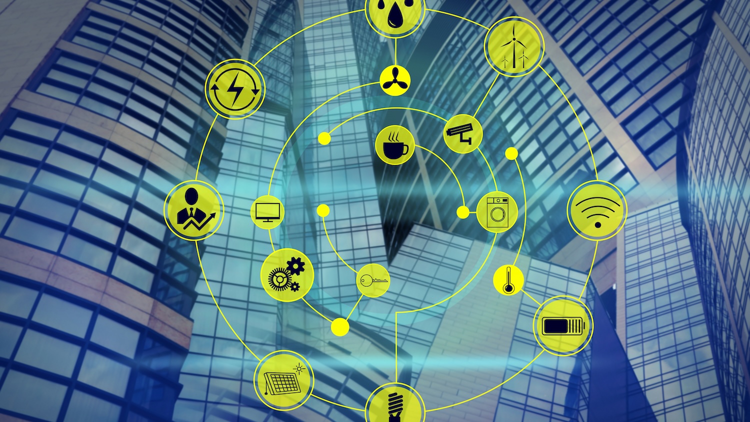 Abstract image of a smart building