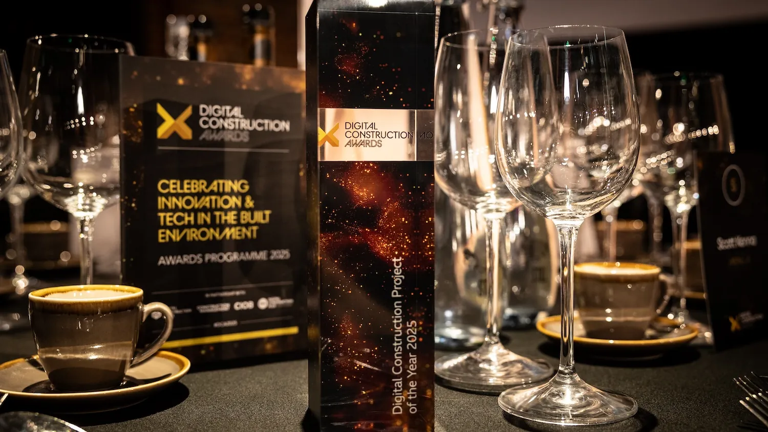 Photo of a trophy at the Digital Construction Awards